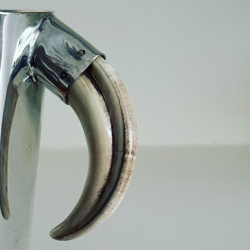 Thumbnail: An Edwardian Tankard with a Boar Tusk Handle by P.H.Vogel & Co, c.1910