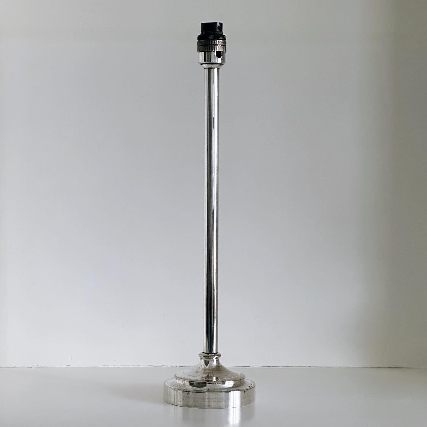 A Tall Deco Silver Plated Lamp, c.1930