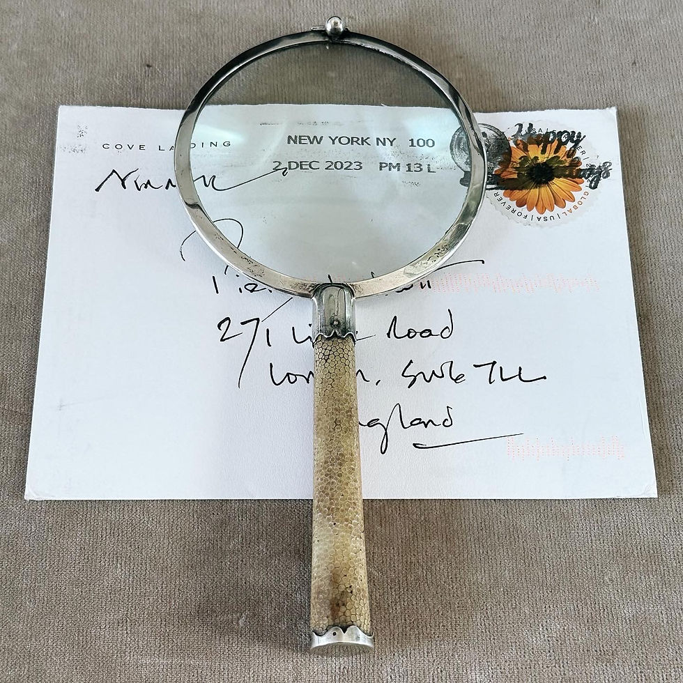 Thumbnail: A Deco Silver & Shagreen Magnifying Glass, c.1927