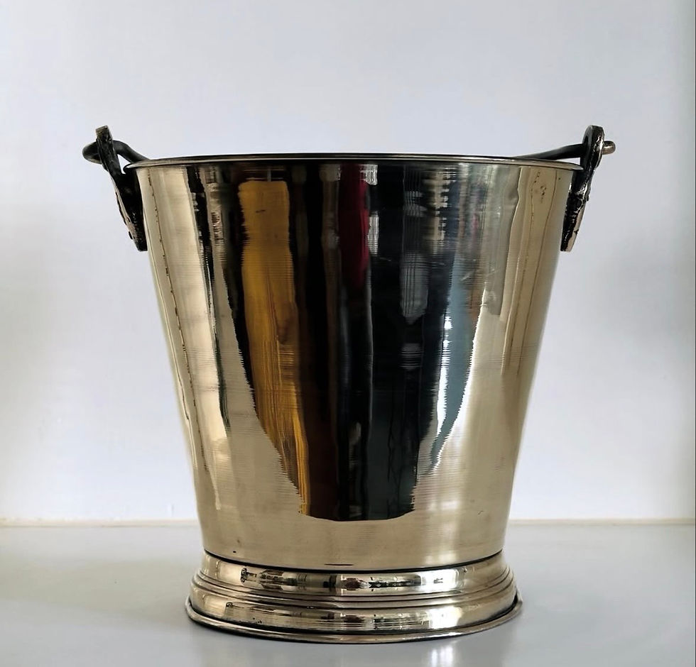 Thumbnail: An Indian Brass Log Bucket, c.1890
