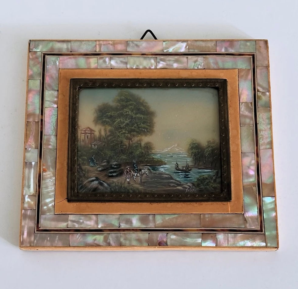 Thumbnail: A 19th Century Miniature Oil Painting of a Coastal Scene, c.1860