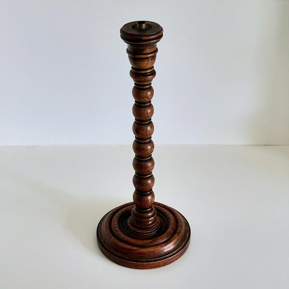 Thumbnail: A Bobbin Turned Oak Lamp (Unwired), c.1910