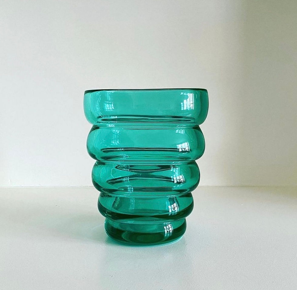 Thumbnail: A 1930s Oval Green Glass Vase by Powell & Sons