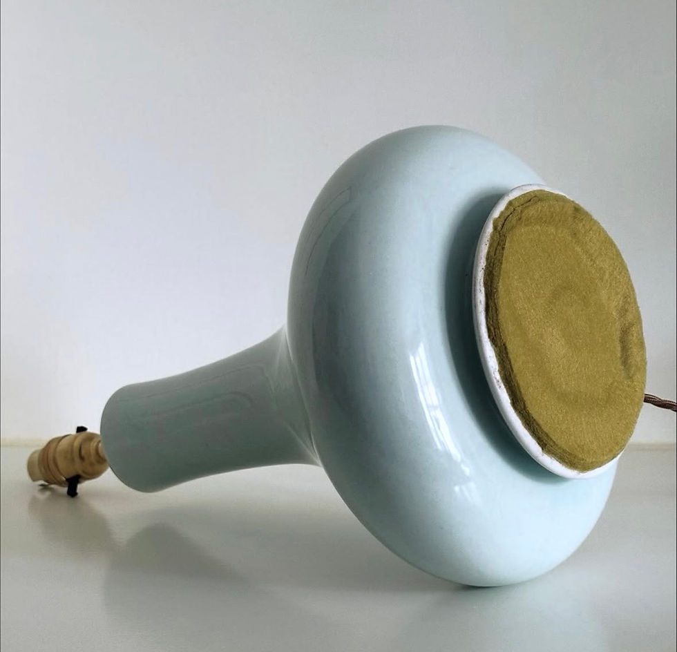 Thumbnail: A Republic Period Pale Blue Vase Lamp, c.1930