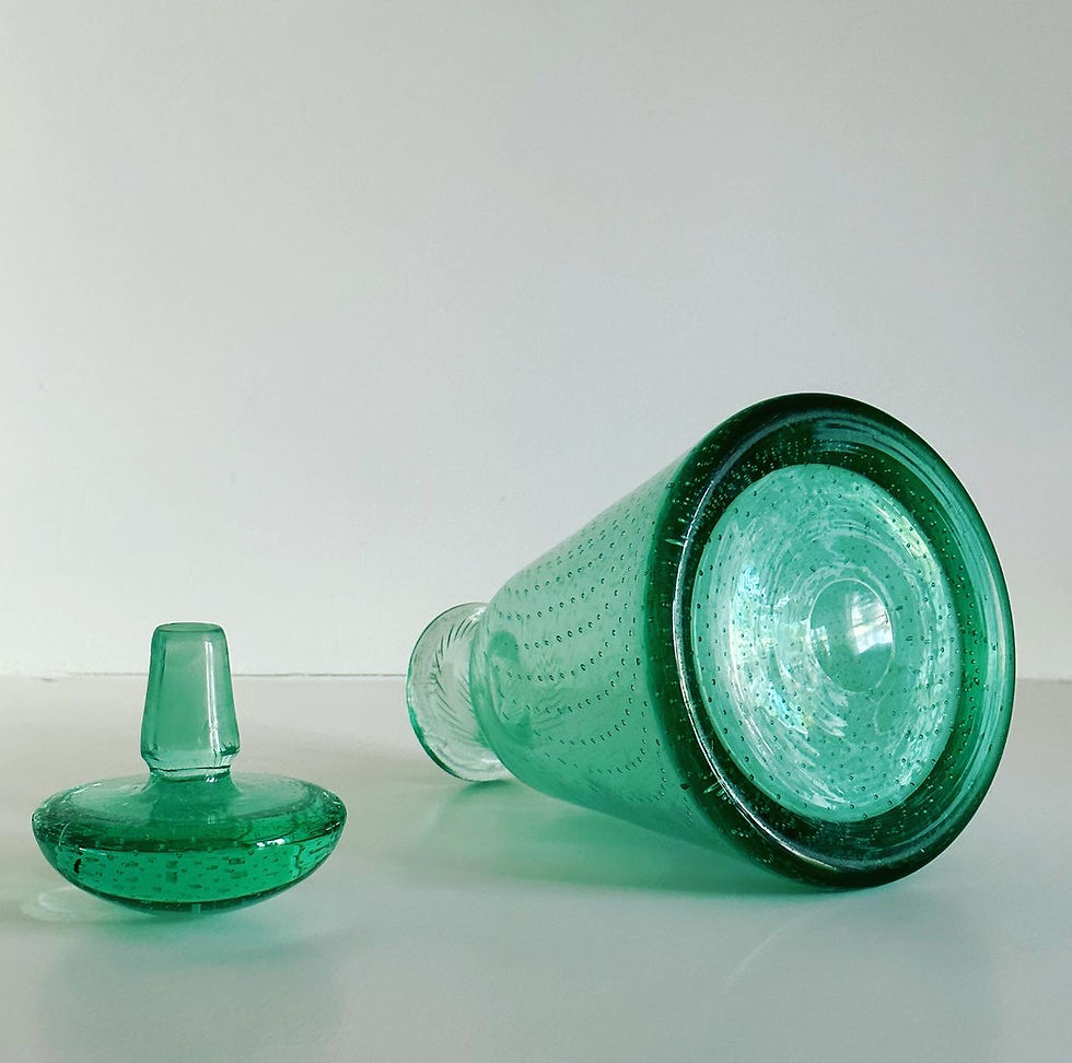 Thumbnail: A Deco Green Glass Decanter, c.1930