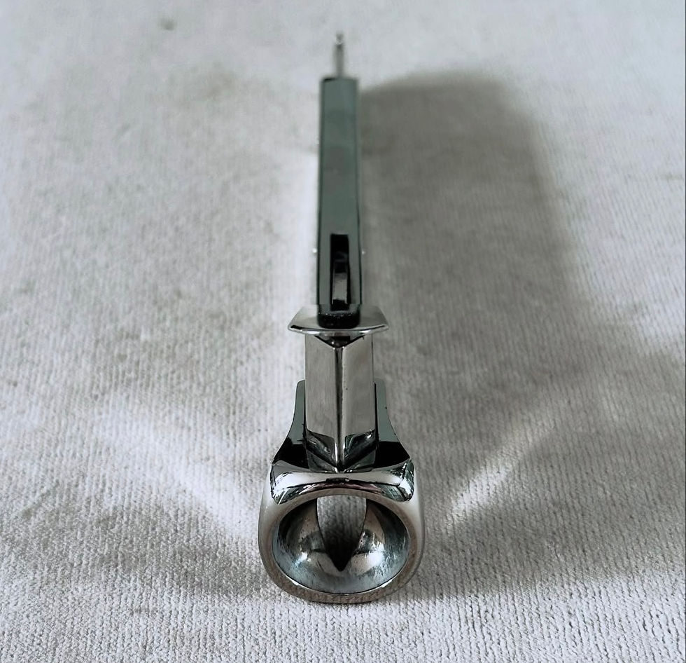 Thumbnail: An Engine Turned Silver and Chrome Cigar Cutter, c.1954