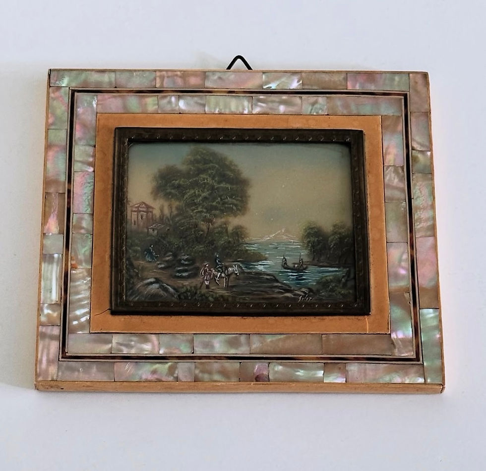 Thumbnail: A 19th Century Miniature Oil Painting of a Coastal Scene, c.1860