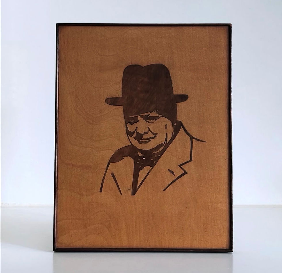 Thumbnail: A Marquetry Panel of Sir Winston Churchill by A.H. McIntosh & Co, c.1965