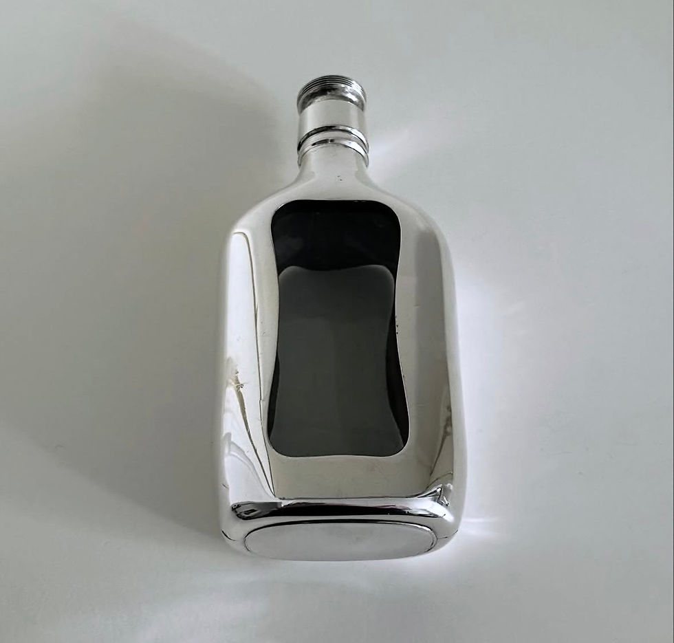 Thumbnail: A Rare Deco Period Silver Plated and Glass Hip Flask, c.1920