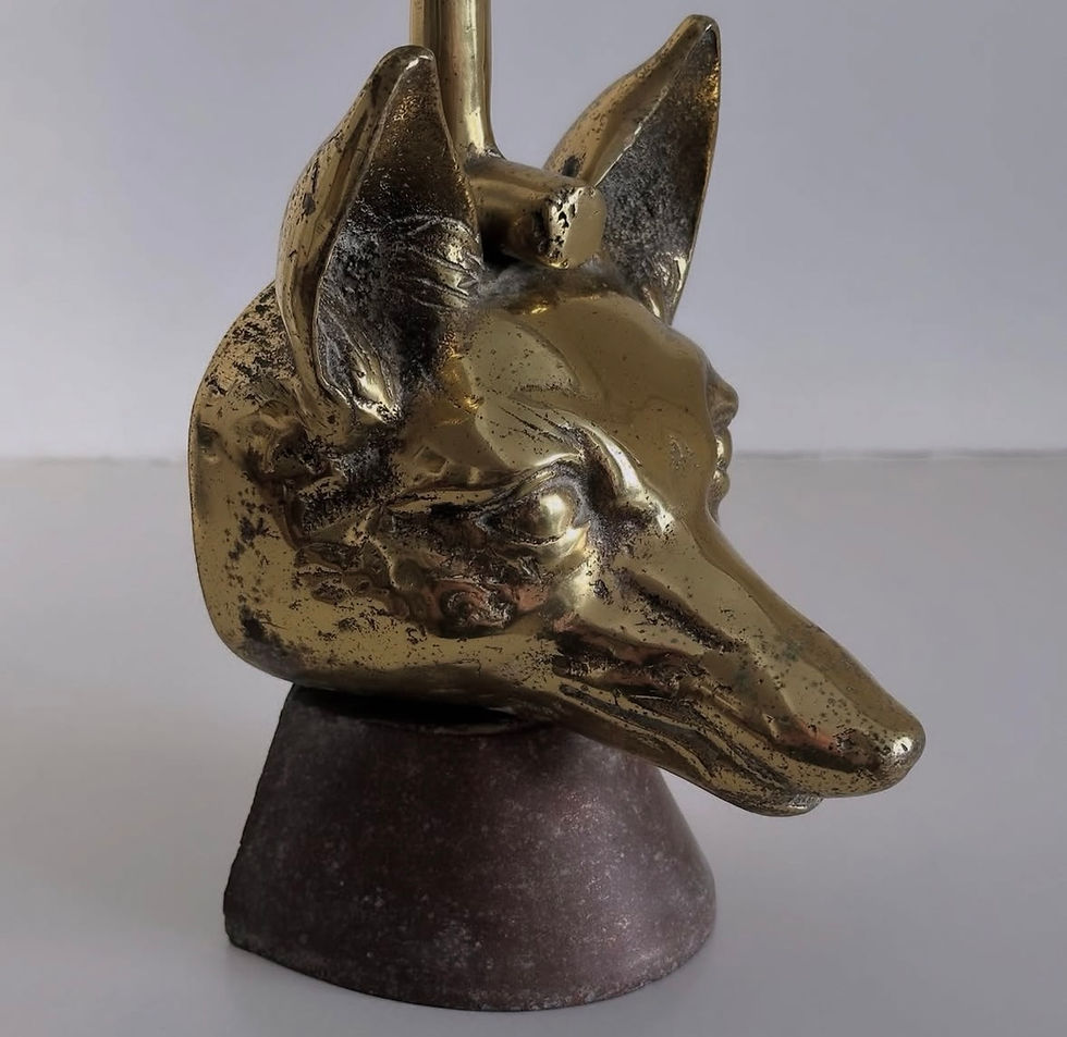 Thumbnail: A Brass Fox Mask Doorstop, c.1900
