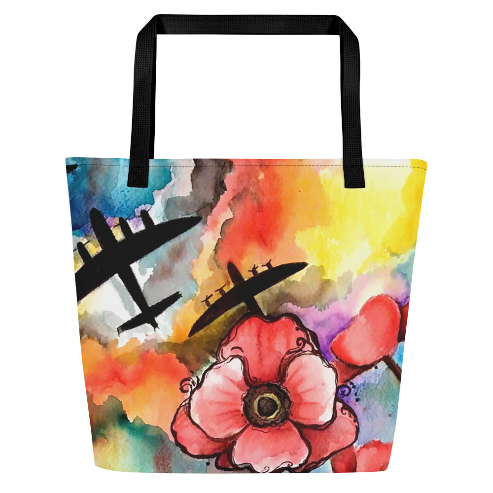 Poppies and Bombers tote