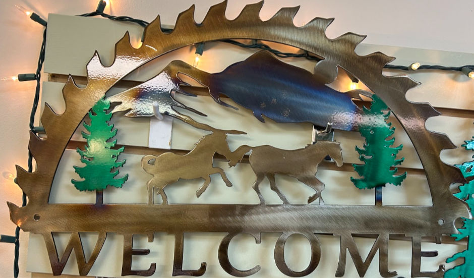 Horses Metal Welcome Sign