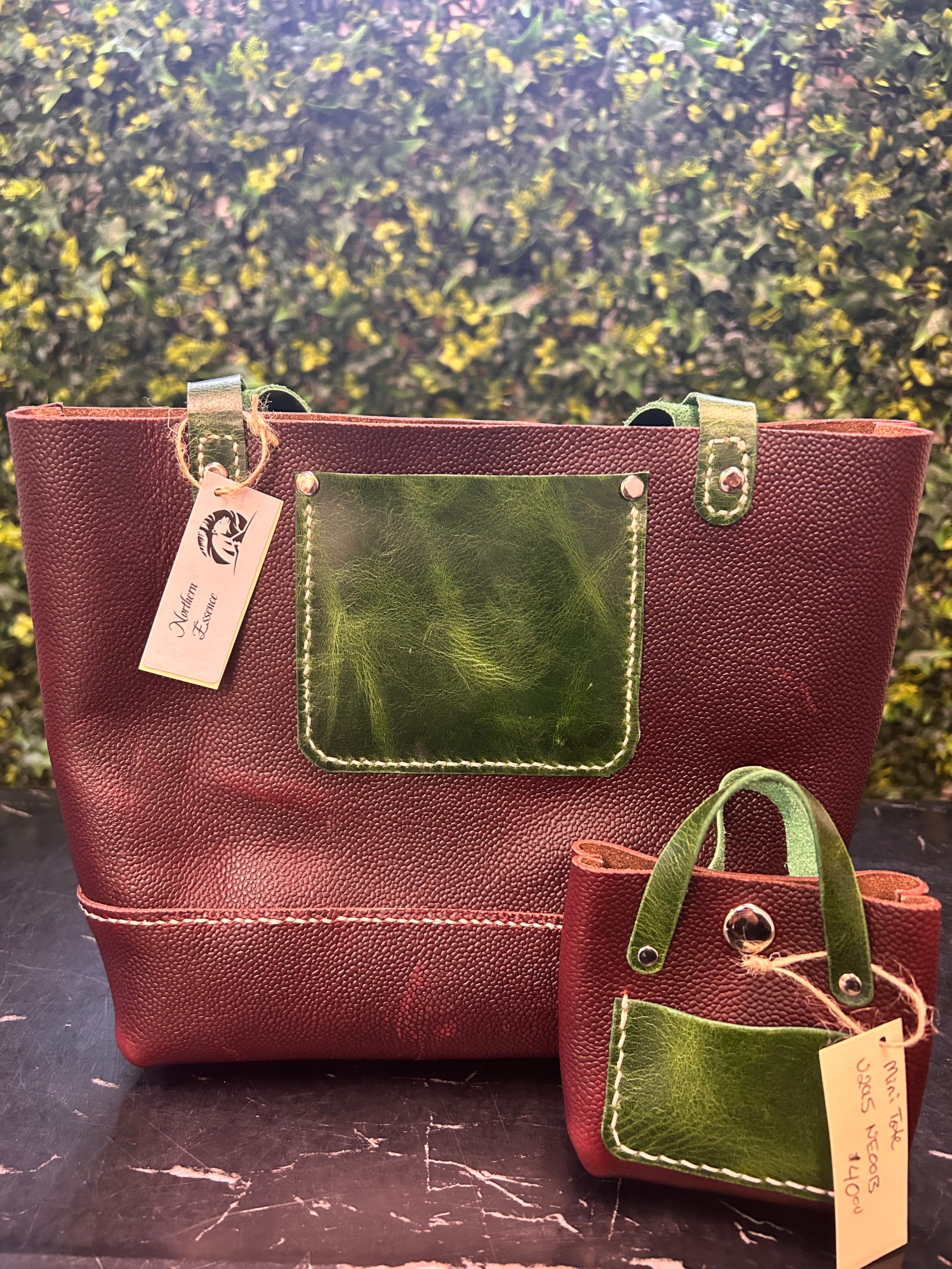 Leather Handcrafted Tote Set