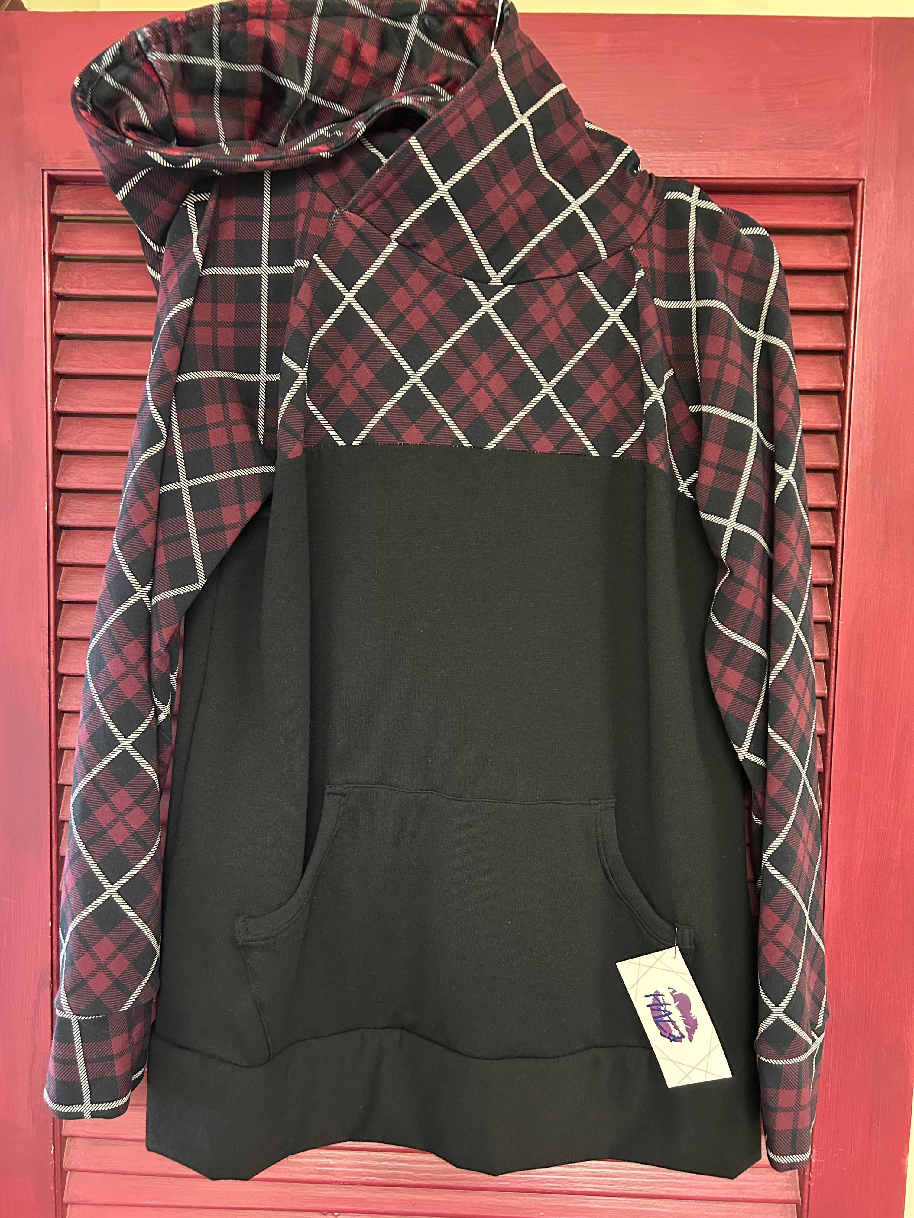 Plaid Pull Over Hoodie