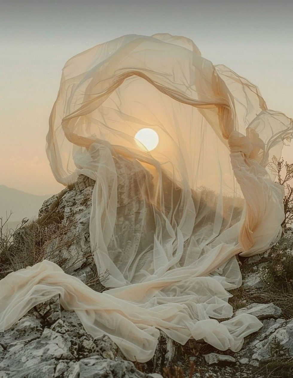 sheer fabric in front of shining sun