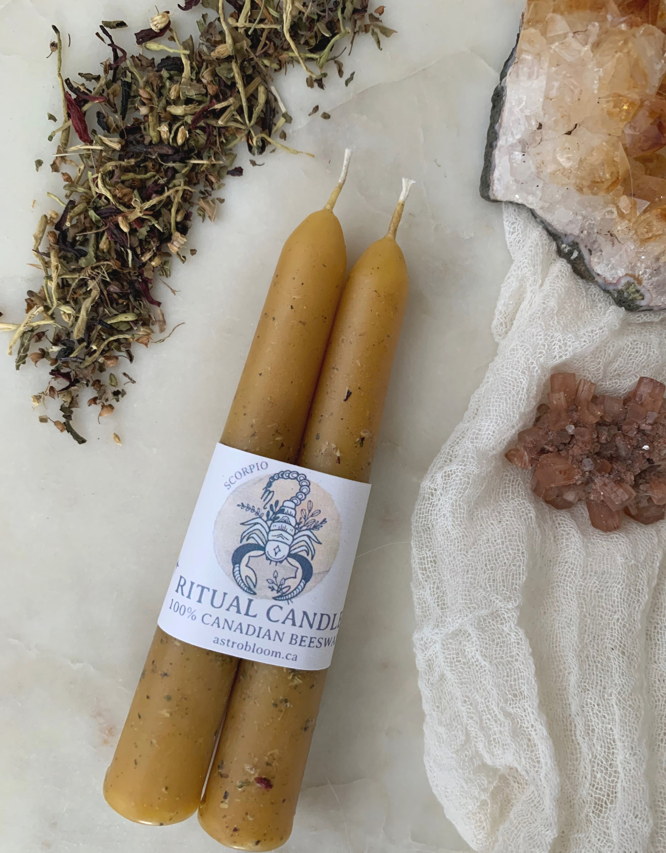 Scorpio Beeswax Ritual Candles