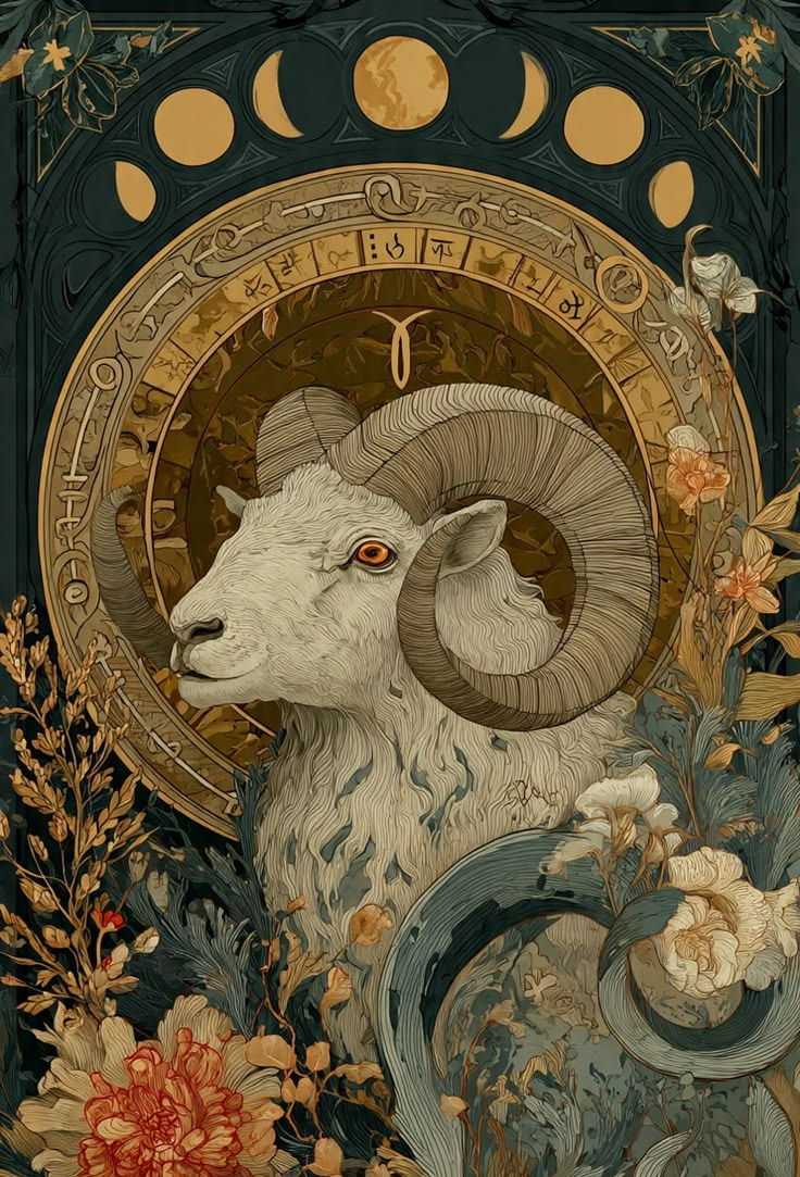 ram art depicting the energy of aries