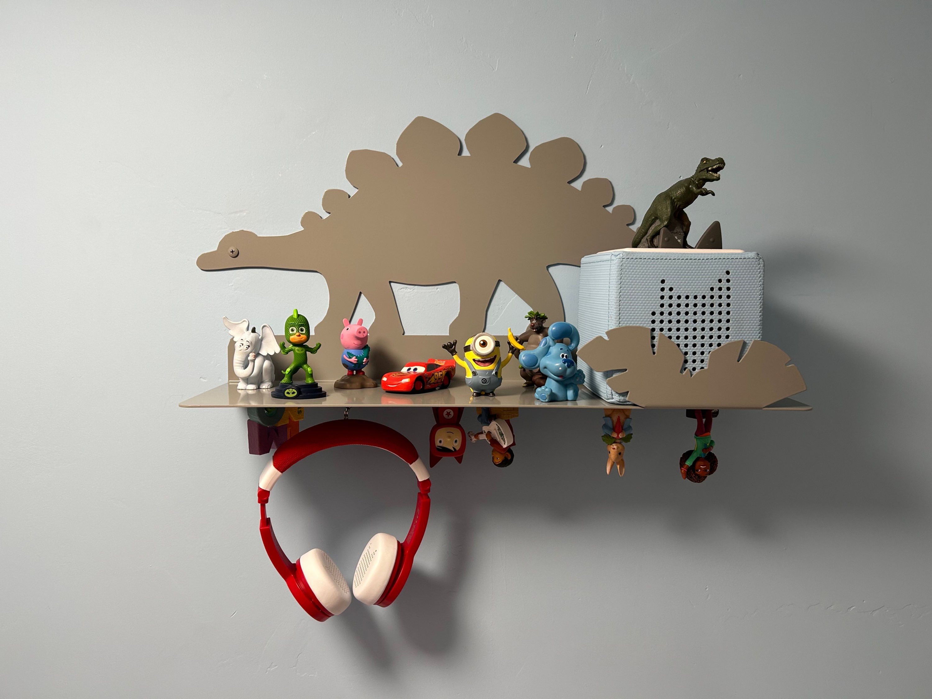 Dinosaur  Shelvie Shelf -Grey