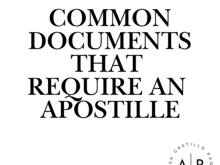 Common Documents that require an apostille
