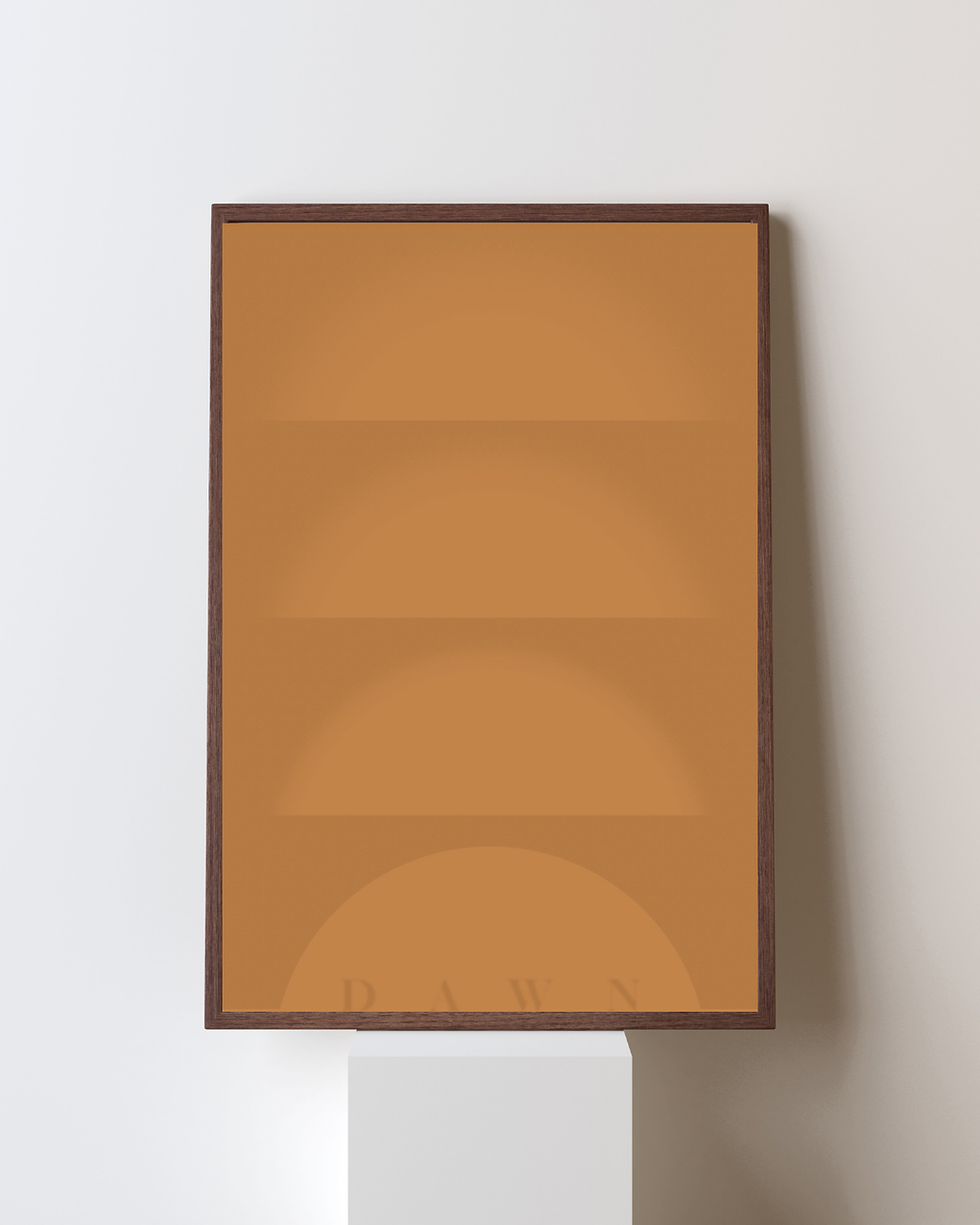 Brownish-yellow Jupiter planet-colored design with subtle "dawn" text at the bottom.