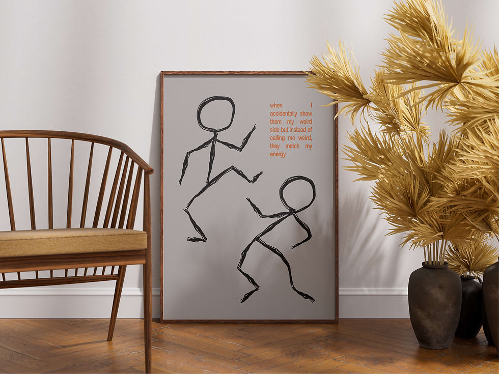 Sticky man dancing with quote printable poster