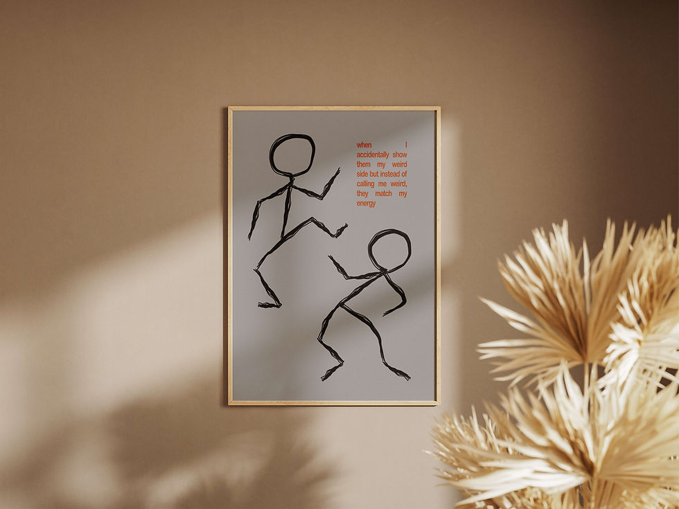 Sticky man dancing with quote printable poster