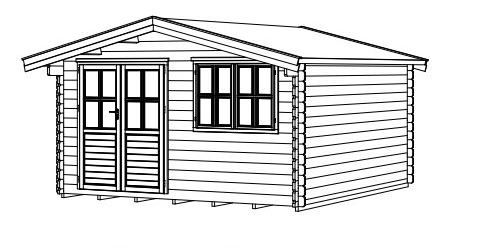 Thumbnail: Casetta in legno "SP.28" 400x400x242 con pavimento Cod.280016