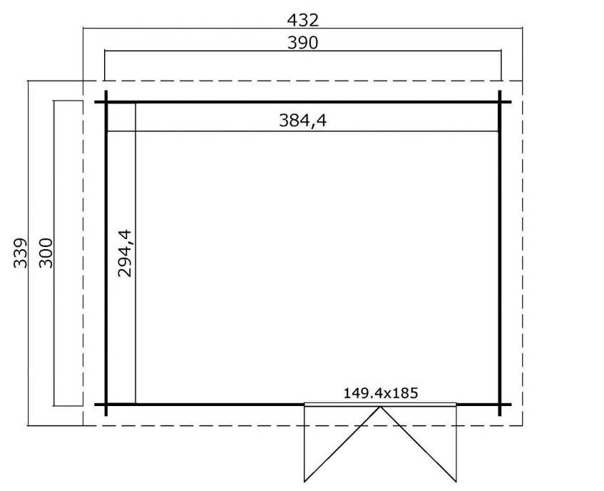 Miniatura: Casetta in legno "SP.28" 410x320x222 senza pavimento Cod.280017