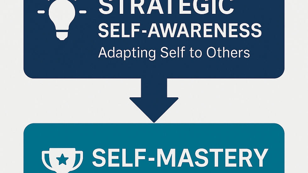 two boxes with an arrow going from strategic self-awareness to self-mastery