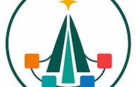 Abstract geometric icon representing a leadership development academy, with connected leadership competencies, self-awareness indicators, communication pathways, coaching elements, and team performance symbols in Talent Authority brand colors.
