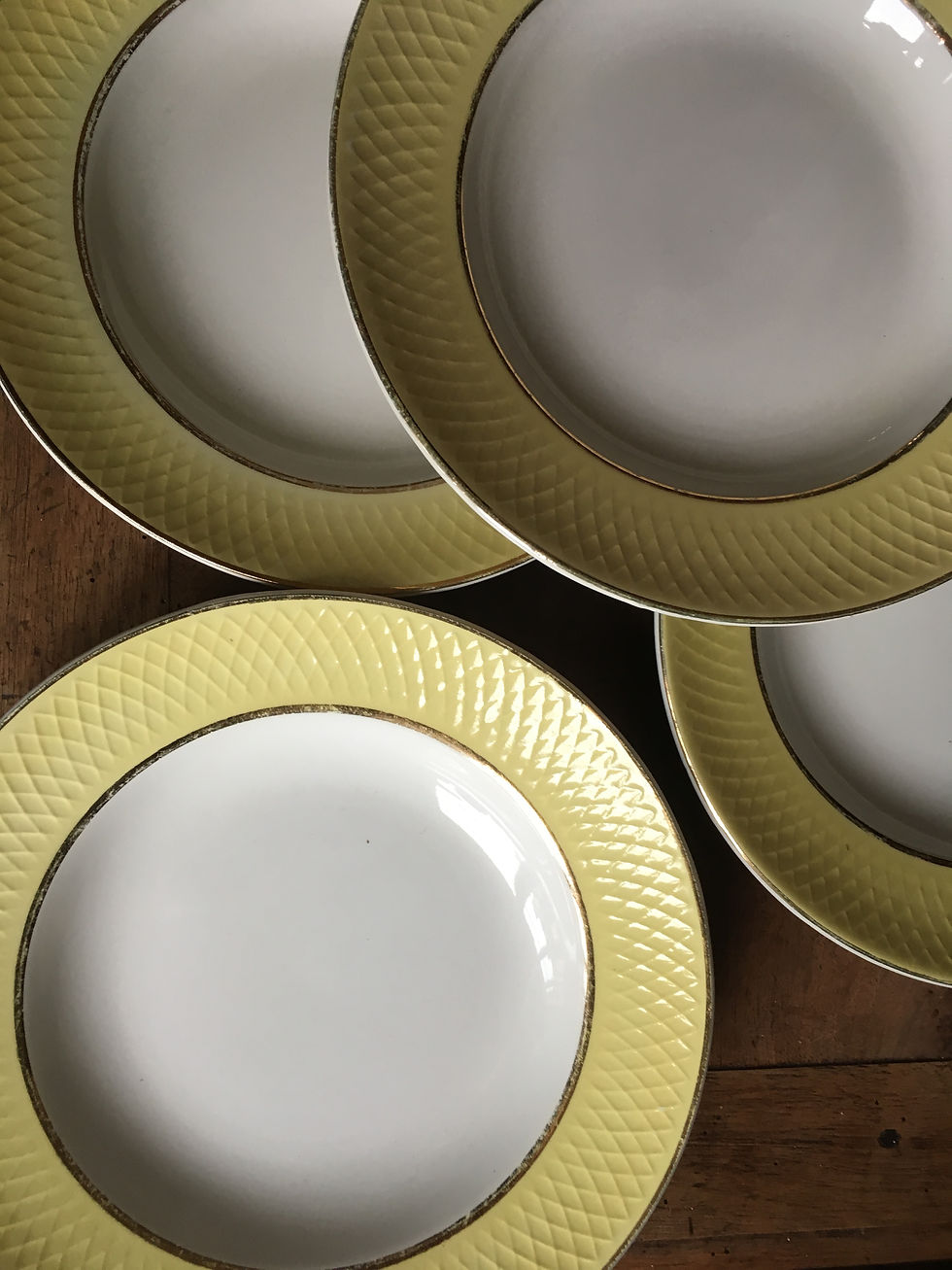 Miniatura: Assiettes creuses jaunes Moulin Des Loups