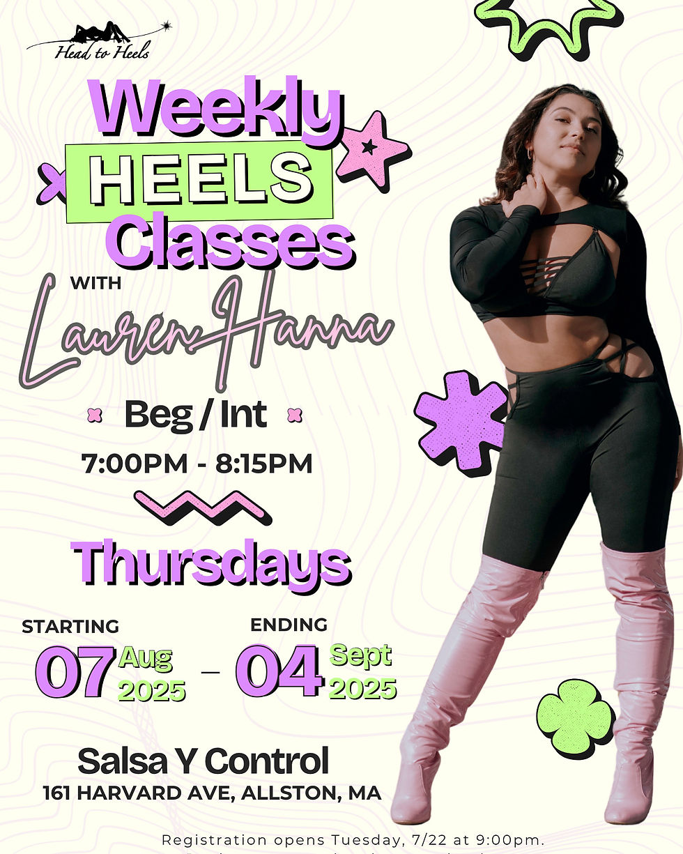 Weekly Heels Beg/Int Pop Ups 8/7-9/4