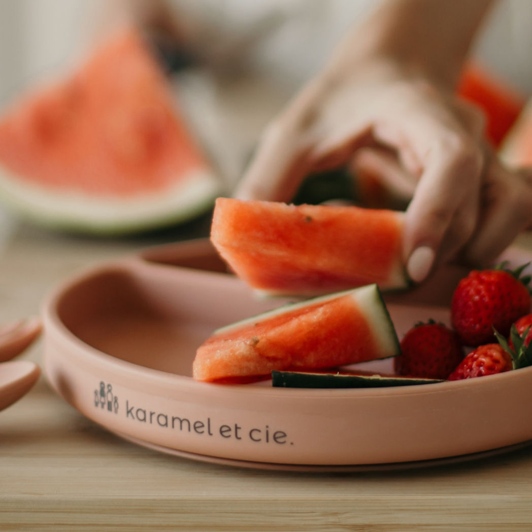 Assiette à compartiments à succion en silicone