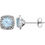 Thumbnail: Sterling Silver Blue Topaz and Diamond Halo Stud Earrings