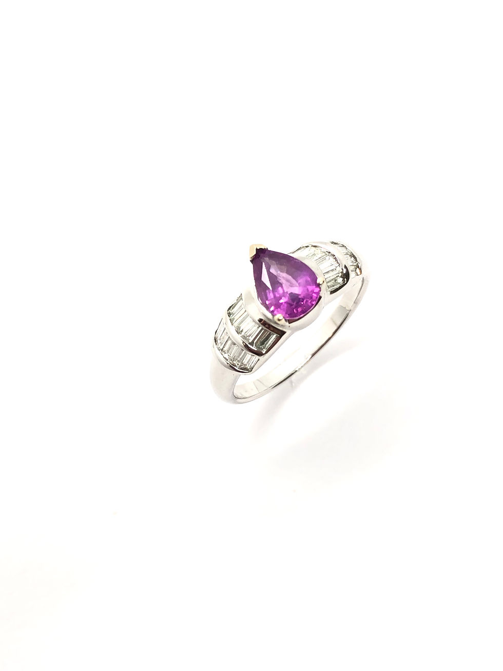 Thumbnail: Pear Pink Sapphire & Diamond Ring