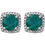 Thumbnail: Sterling Silver Lab-Grown Emerald and Diamond Halo Stud Earrings