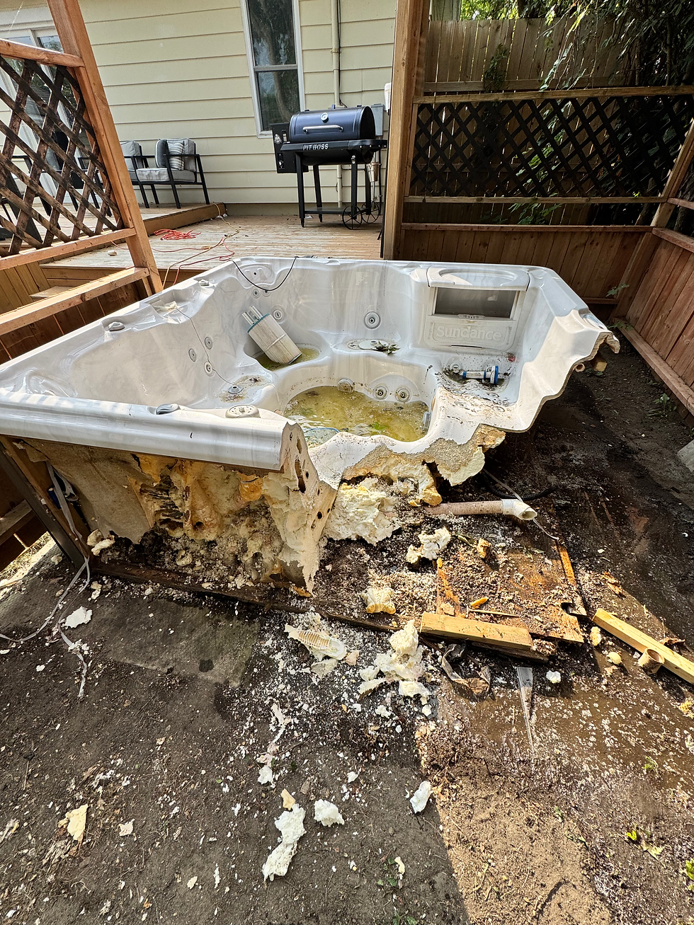 Hot tub demolition