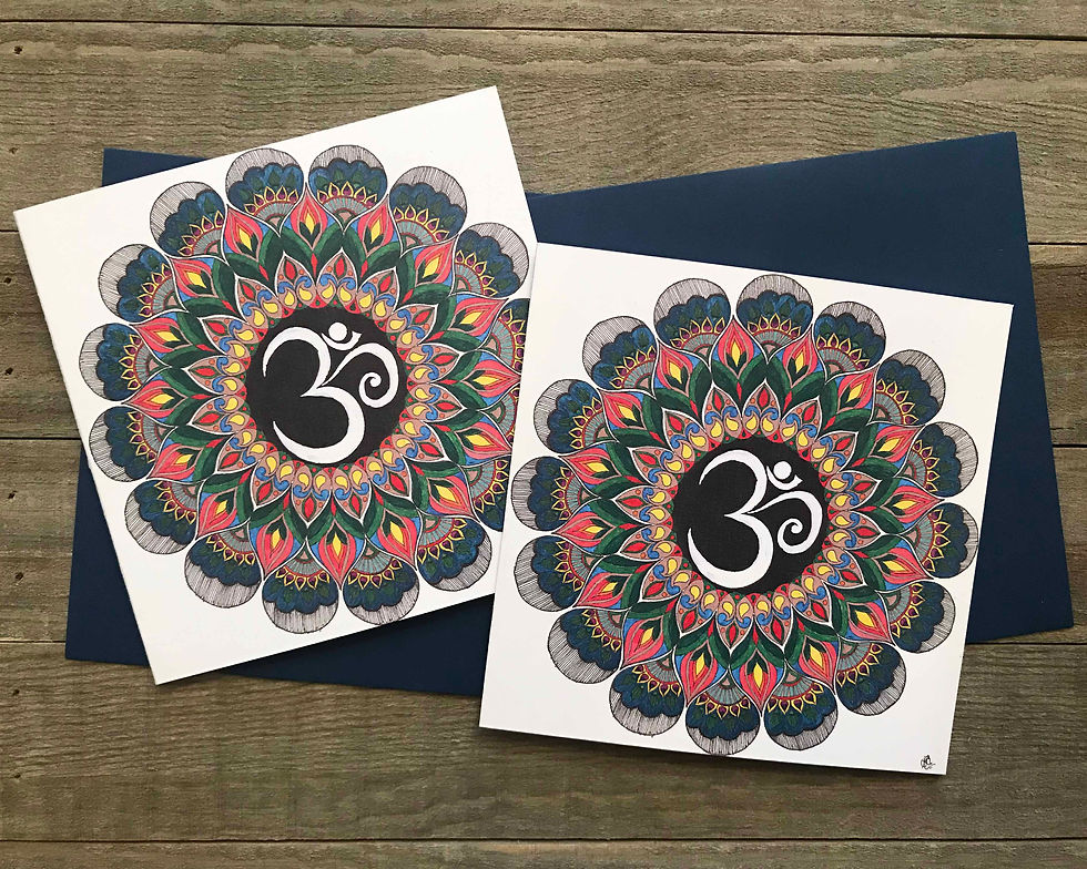 Fractal Peacock Card