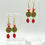 Thumbnail: Yellow Glass Beads Dangle Earrings