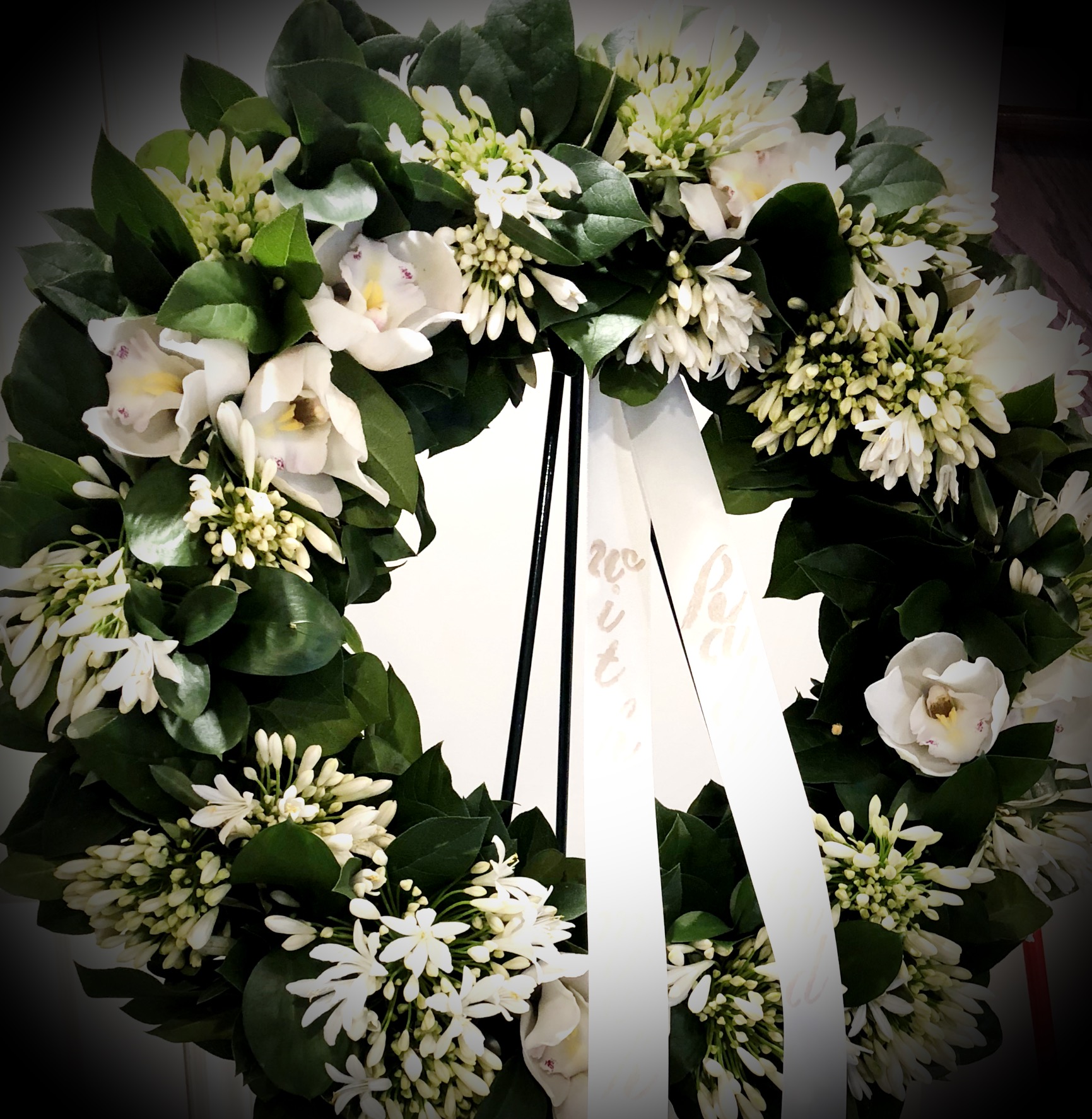 Orchid Funeral Wreath