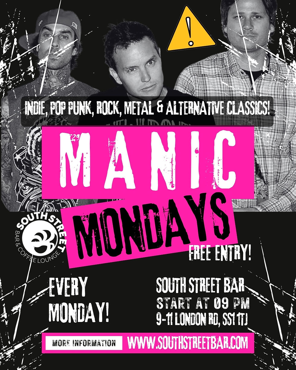 Manic Mondays | FREE ENTRY | Indie, Pop Punk, Rock, Metal & Alternative Classics