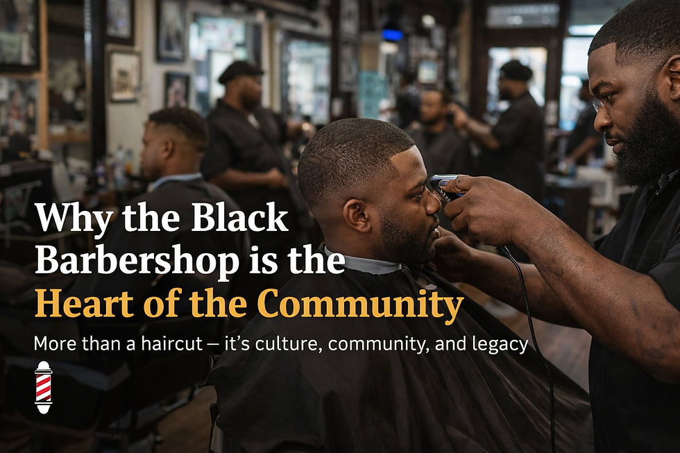 Black barbershop in Harlem showing community culture and grooming at Kutz for Kings
