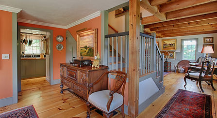 Vermont House living room and stairs