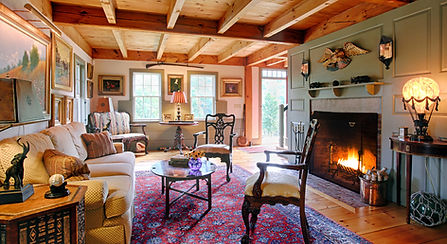 Living Room with fireplace Vermont