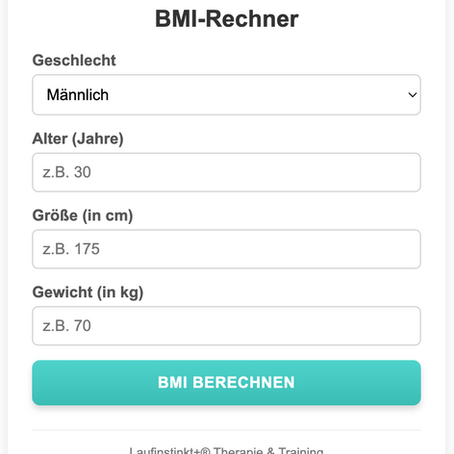Der BodyMassIndexRechner von Laufinstinkt+