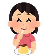 sweets_purin_taberu_woman.png