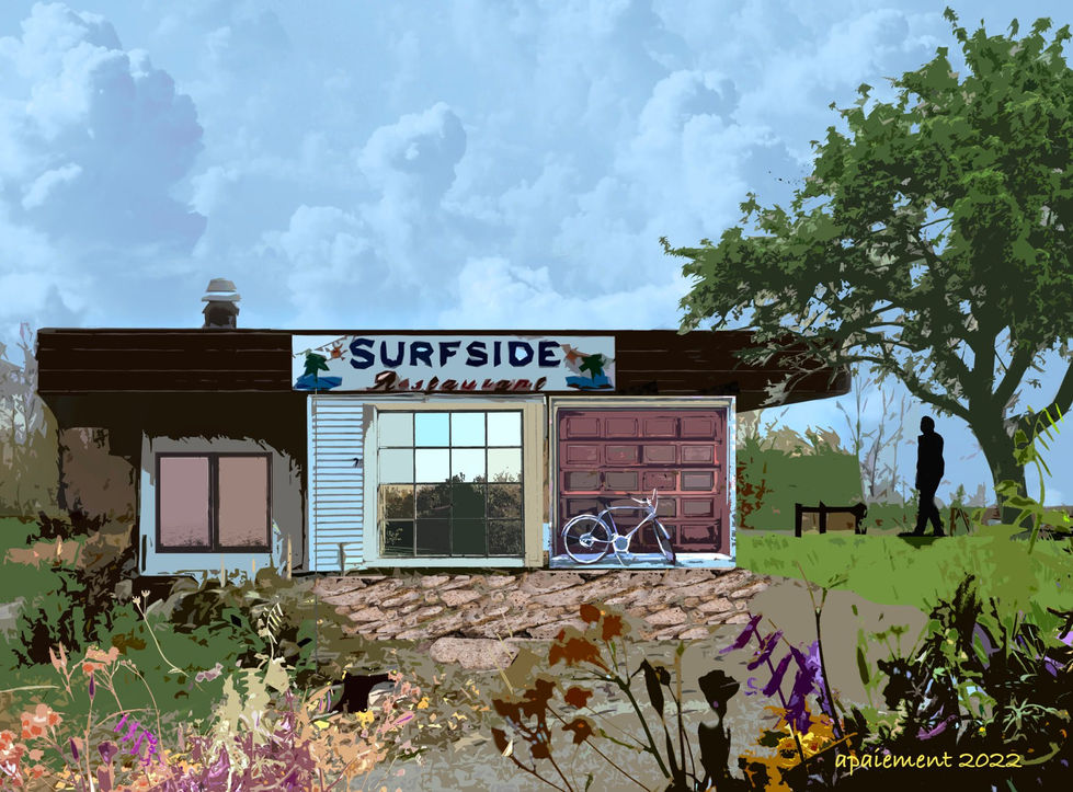 Surfside Restuarant in Port Colborne, reimagined illustration