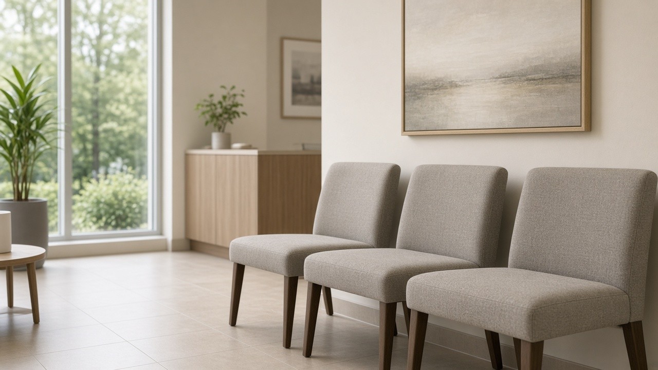 Calm waiting area at a Nassau County outpatient addiction treatment clinic on Long Island