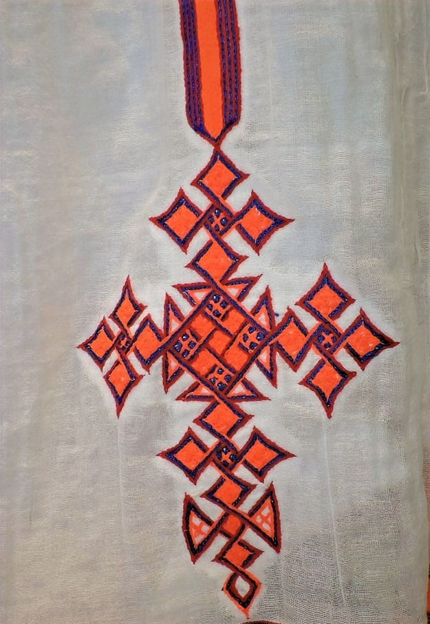 Thumbnail: Bright orange and purple dress