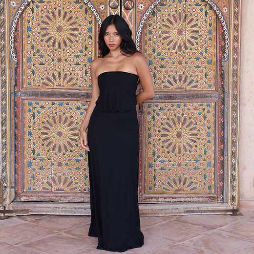 black strapless chiffon maxi dress Catherine Halter Maxi Dress - Black - XS - Fashion